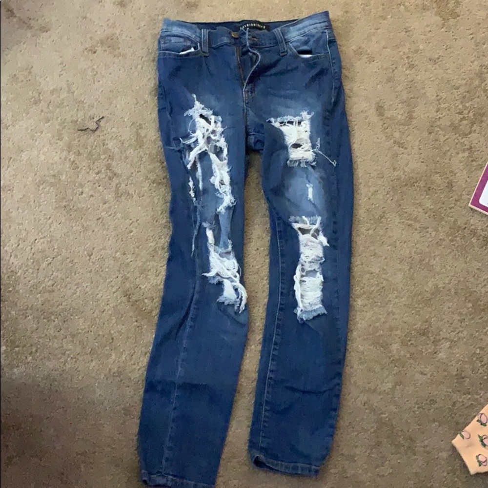 Medium Wash Distressed Jeans